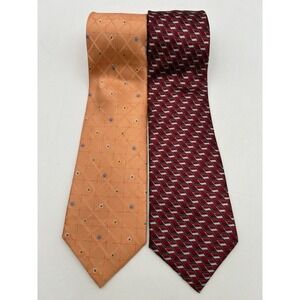 Umberto Bossi Lot of 2 Handmade Silk Ties Colorful Bold Elegant Powerful